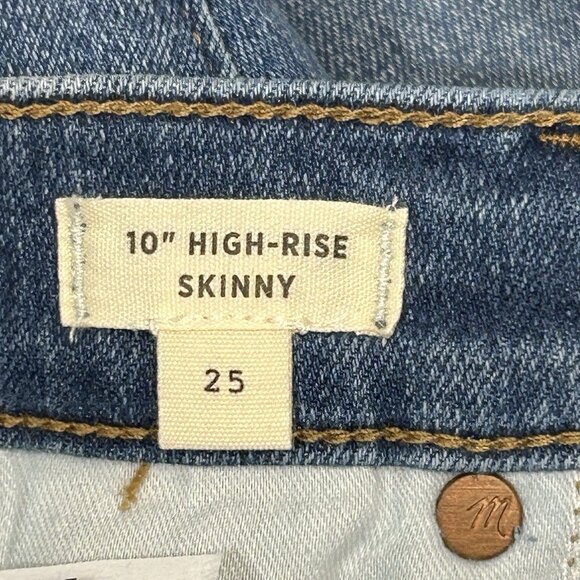Madewell Size 25 10” High Rise Skinny Dewitt Wash Edition Button Front MA981 - Picture 9 of 13